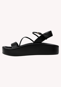 Dian Platform sandal by edie collective in black vegan leather