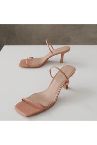 Peach vegan leather heels - the Amanda, edie collective