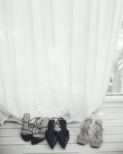 vegan shoes, edie collective, the betty knot, jill heels and dominique kitten heels black and white photo